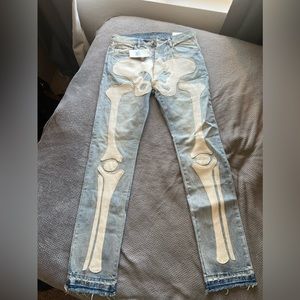 MNML skeleton denim pants
